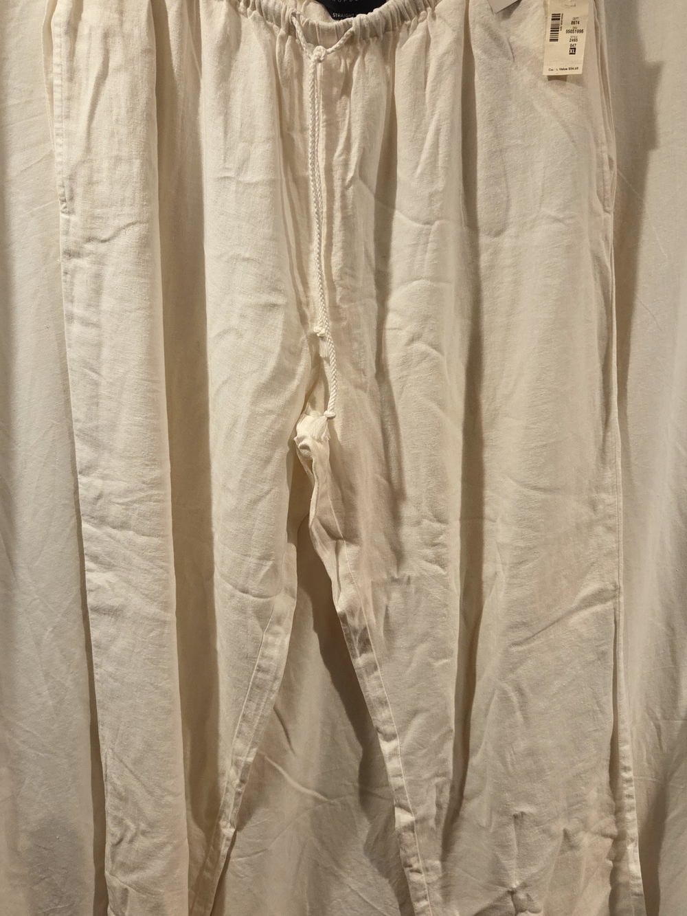 Aeropostale Cream Straight-Leg Drawstring Pants